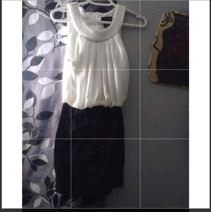 White & black mini dress